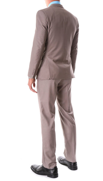 Oslo Taupe Slim Fit Notch Lapel 2 Piece Suit - FHYINC best men's suits, tuxedos, formal men's wear wholesale