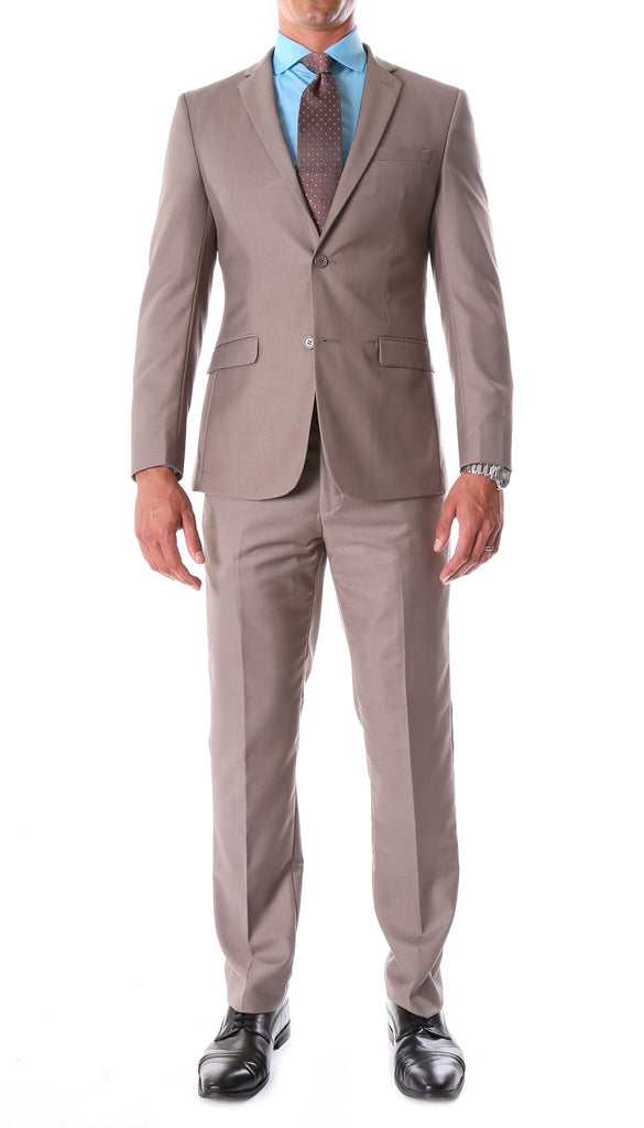 Oslo Taupe Slim Fit Notch Lapel 2 Piece Suit - FHYINC best men