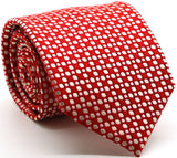 Mens Dads Classic Red Geometric Pattern Business Casual Necktie & Hanky Set P-4 - FHYINC best men's suits, tuxedos, formal men's wear wholesale