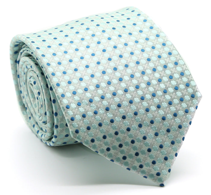 Mens Dads Classic Turquoise Geometric Pattern Business Casual Necktie & Hanky Set P-6 - FHYINC best men's suits, tuxedos, formal men's wear wholesale