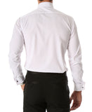 Ferrecci Men's Paris White Regular Fit Lay Down Collar Pleated Tuxedo Shirt - FHYINC best men's suits, tuxedos, formal men's wear wholesale