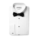 Ferrecci Men's Paris White Slim Fit Lay Down Collar Pleated Tuxedo Shirt - FHYINC best men's suits, tuxedos, formal men's wear wholesale