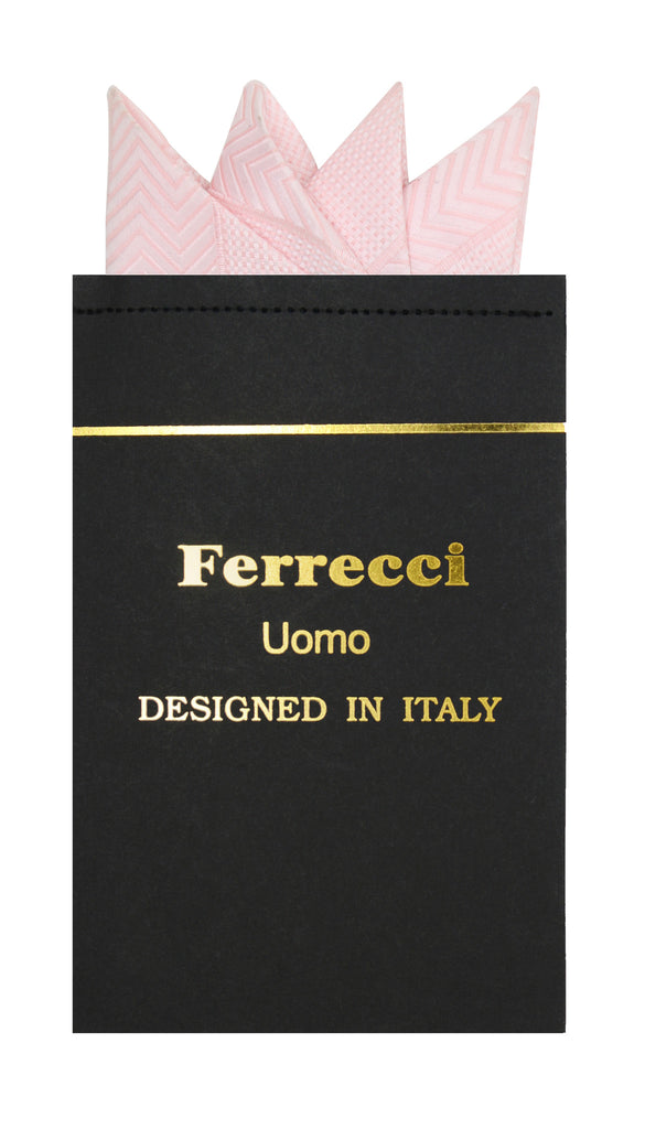 Pre-Folded Microfiber Pink Chevron Handkerchief Pocket Square - FHYINC best men