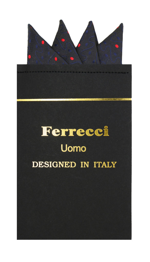 Pre-Folded Microfiber Black Red Stripe Handkerchief Pocket Square - FHYINC best men