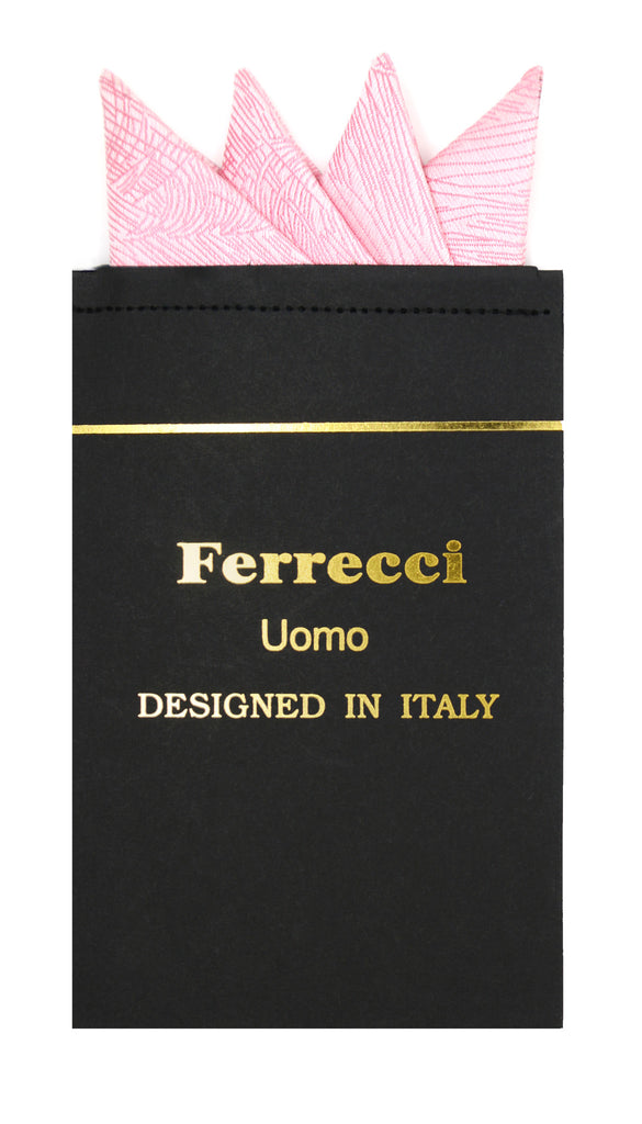 Pre-Folded Microfiber Pink Stripe Handkerchief Pocket Square - FHYINC best men