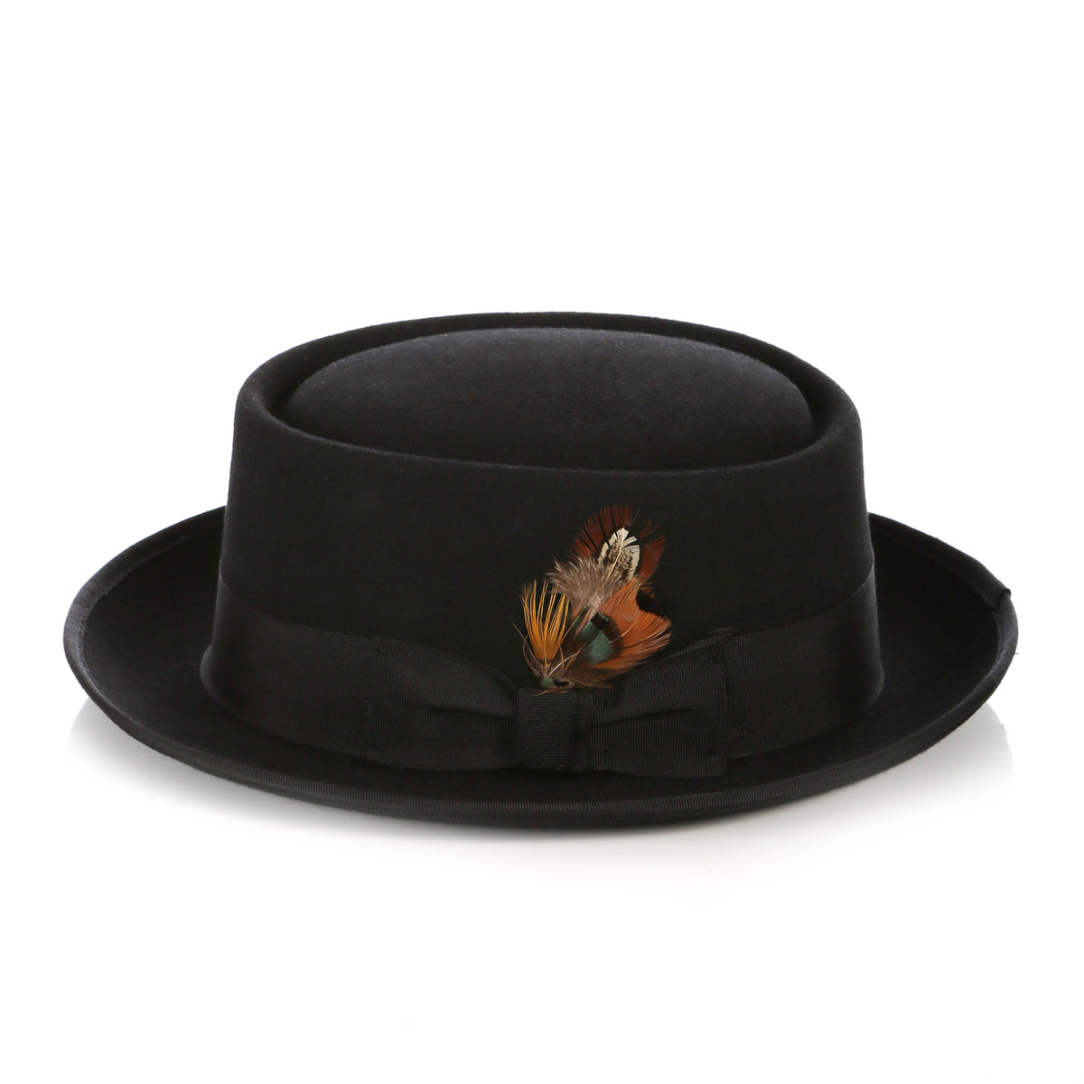 Black Wool Pork Pie Hat - FHYINC best men's suits, tuxedos, formal men's wear wholesale