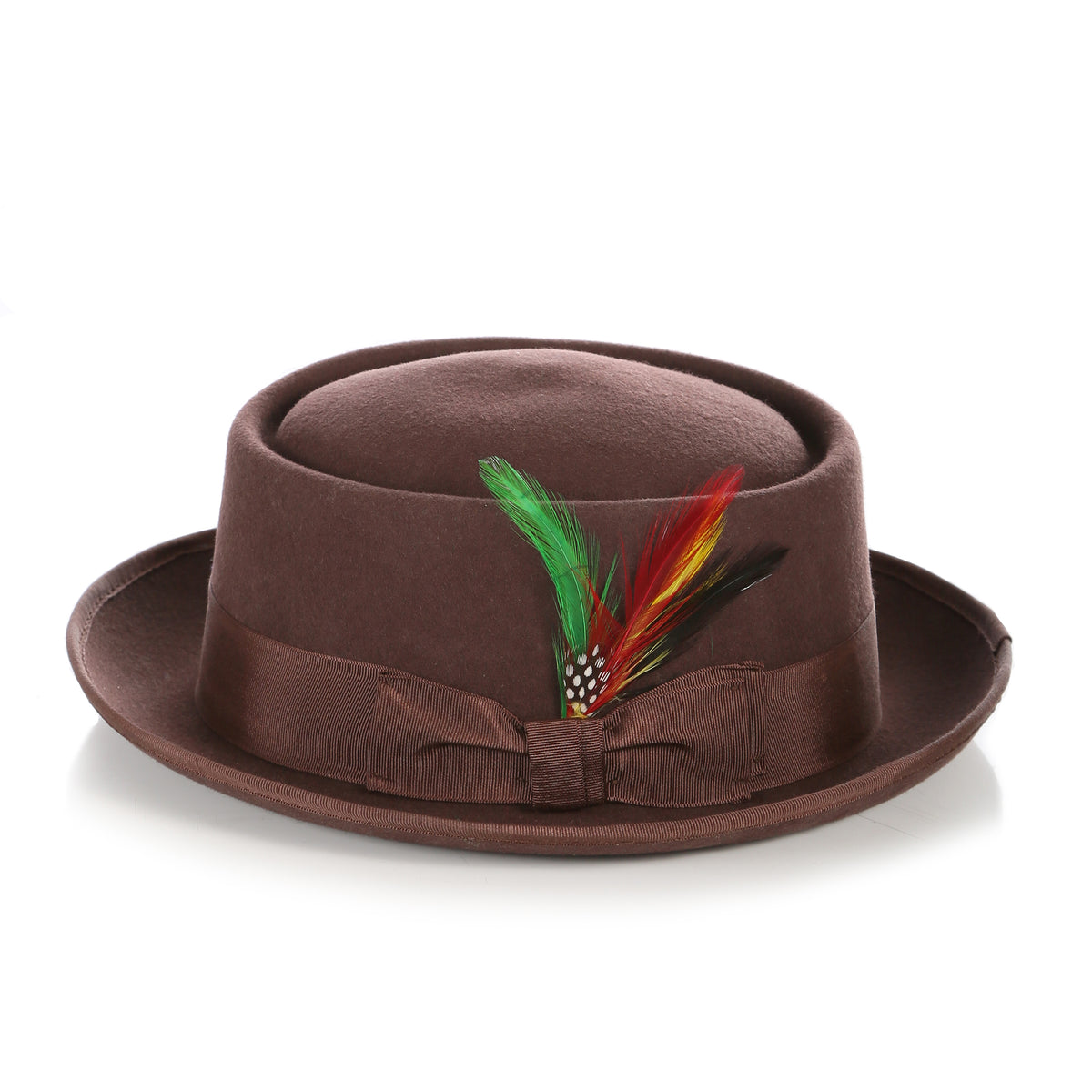 Brown Wool Pork Pie Hat - FHYINC best men's suits, tuxedos, formal men's wear wholesale