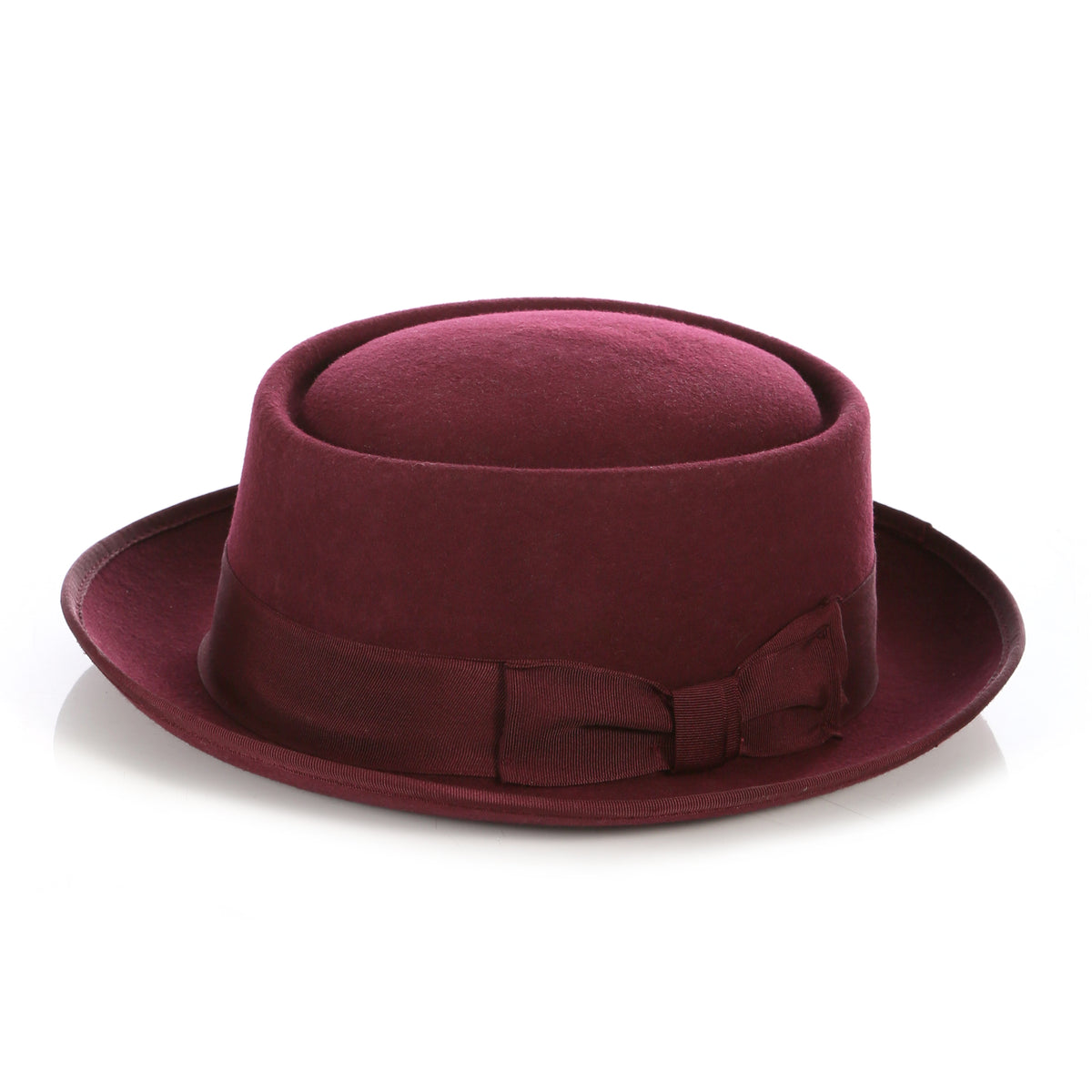 Burgundy Wool Pork Pie Hat - FHYINC best men's suits, tuxedos, formal men's wear wholesale