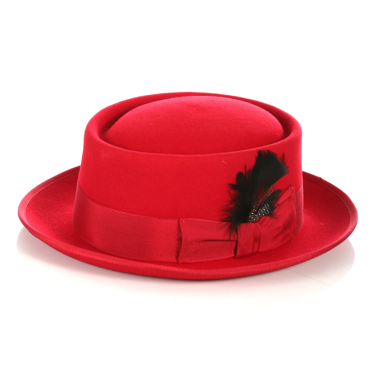 Red Wool Pork Pie Hat - FHYINC best men's suits, tuxedos, formal men's wear wholesale