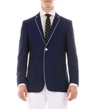 Mens Porter Navy Slim Fit Blazer - FHYINC best men's suits, tuxedos, formal men's wear wholesale