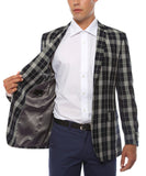 The Preston Plaid Check Slim Fit Mens Blazer - FHYINC best men's suits, tuxedos, formal men's wear wholesale