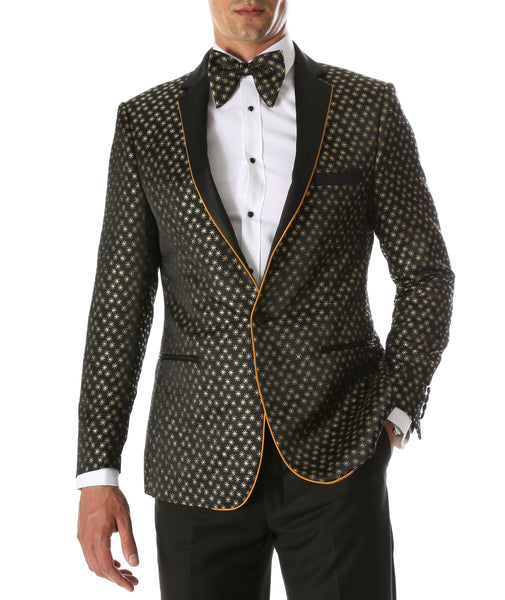 Mens Pronto Gold Star Modern Fit Tuxedo Blazer - FHYINC best men's suits, tuxedos, formal men's wear wholesale