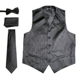Ferrecci Mens PV100 - Black/Black Vest Set - FHYINC best men's suits, tuxedos, formal men's wear wholesale
