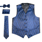 Ferrecci Mens PV100 - Black/Blue Vest Set - FHYINC best men's suits, tuxedos, formal men's wear wholesale