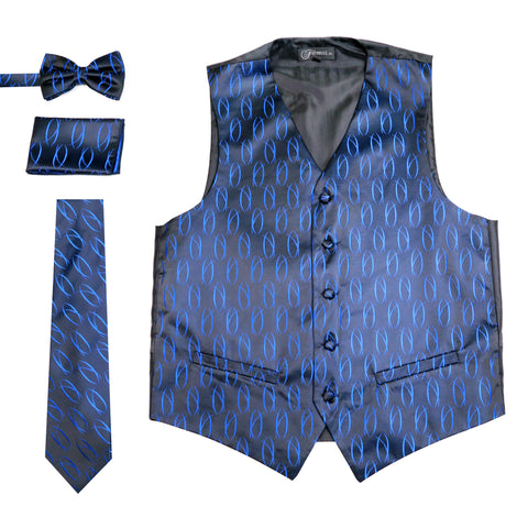 Ferrecci Mens PV100 - Black/Blue Vest Set