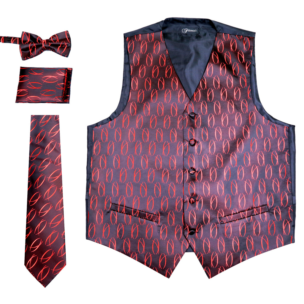 Ferrecci Mens PV100 - Black/Red Vest Set - FHYINC best men