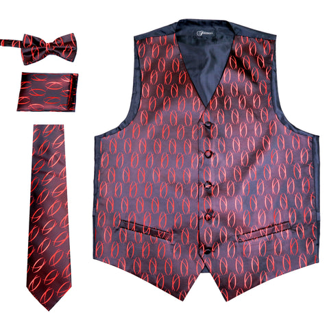Ferrecci Mens PV100 - Black/Red Vest Set