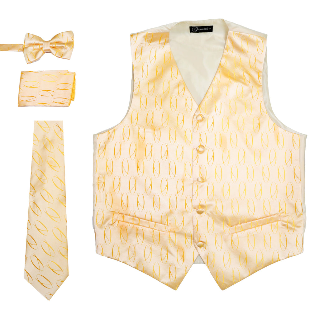 Ferrecci Mens PV100 - Gold/Creme Vest Set - FHYINC best men