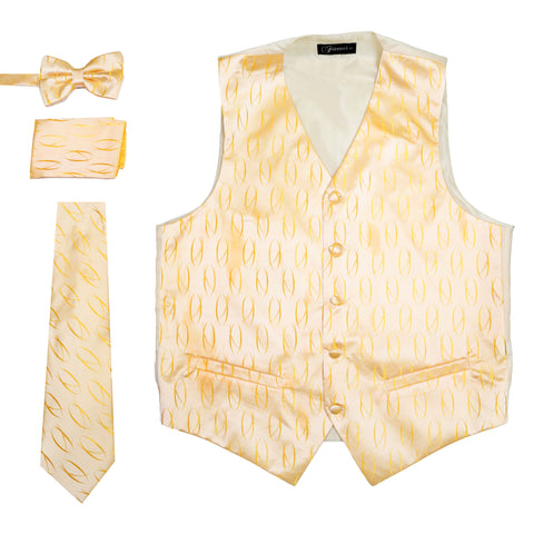 Ferrecci Mens PV100 - Gold/Creme Vest Set