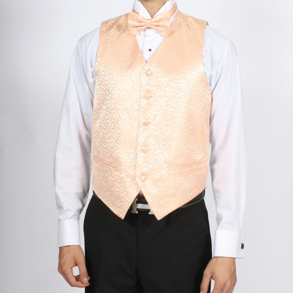 Ferrecci Mens PV50-7 Peach Vest Set - FHYINC best men's suits, tuxedos, formal men's wear wholesale