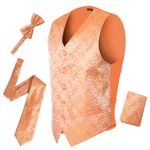 Ferrecci Mens PV50-8 Orange Vest Set - FHYINC best men's suits, tuxedos, formal men's wear wholesale