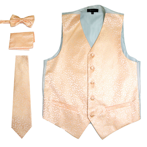 Ferrecci Mens PV50-7 Peach Vest Set - FHYINC best men's suits, tuxedos, formal men's wear wholesale
