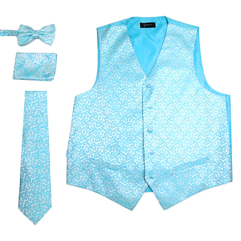 Ferrecci Mens PV50-6 Turquoise Vest Set