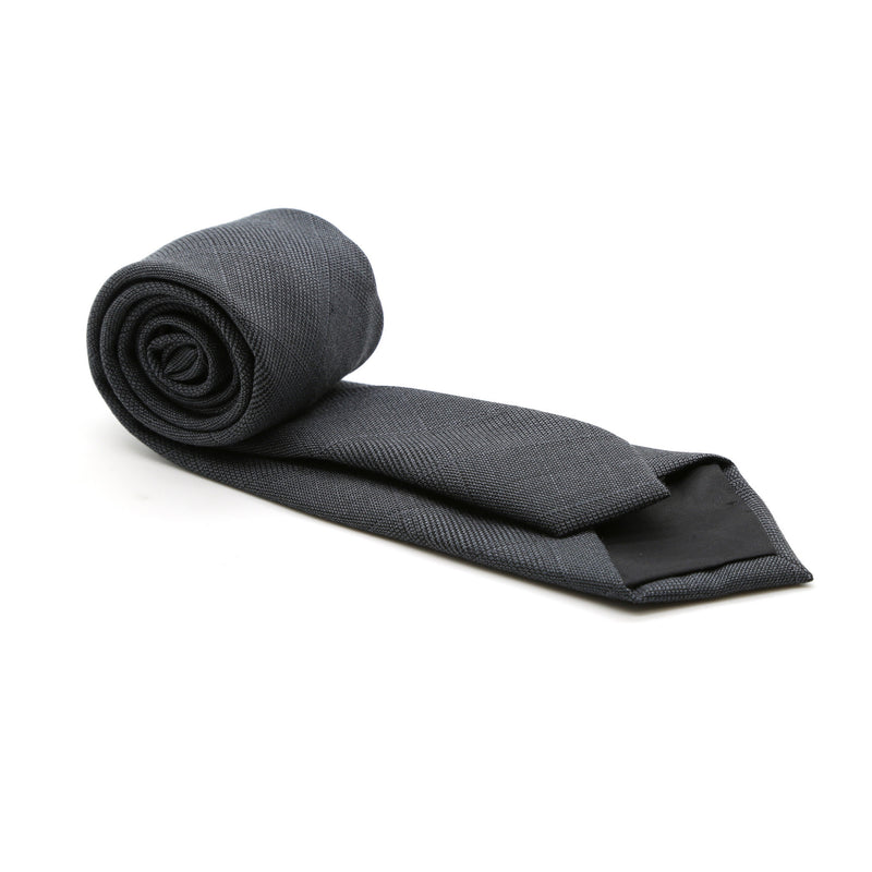 Slim Plaid Grey and Blue  Necktie & Handkerchief - FHYINC
