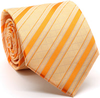 Mens Dads Classic Yellow Striped Pattern Business Casual Necktie & Hanky Set Q-1 - FHYINC best men's suits, tuxedos, formal men's wear wholesale
