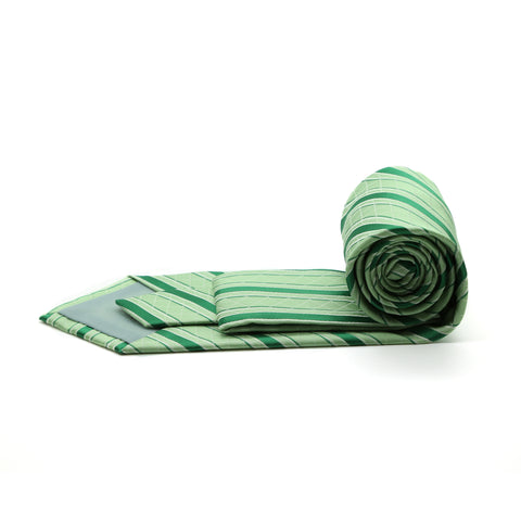 Ferrecci Mens Striped Pattern Necktie with Handkerchief Set