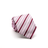Ferrecci Mens Pink/Fuchsia Striped Pattern Necktie with Handkerchief Set - FHYINC best men's suits, tuxedos, formal men's wear wholesale