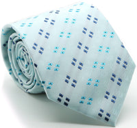 Mens Dads Classic Blue Geometric Pattern Business Casual Necktie & Hanky Set QO-9 - FHYINC best men's suits, tuxedos, formal men's wear wholesale