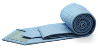 Mens Dads Classic Blue Geometric Pattern Business Casual Necktie & Hanky Set R-11 - FHYINC best men's suits, tuxedos, formal men's wear wholesale