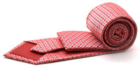 Mens Dads Classic Red Geometric Pattern Business Casual Necktie & Hanky Set R-13 - FHYINC best men's suits, tuxedos, formal men's wear wholesale
