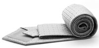 Mens Dads Classic Grey Geometric Pattern Business Casual Necktie & Hanky Set R-5 - FHYINC best men's suits, tuxedos, formal men's wear wholesale