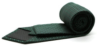 Mens Dads Classic Green Geometric Pattern Business Casual Necktie & Hanky Set R-6 - FHYINC best men's suits, tuxedos, formal men's wear wholesale