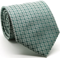 Mens Dads Classic Green Geometric Pattern Business Casual Necktie & Hanky Set R-8 - FHYINC best men's suits, tuxedos, formal men's wear wholesale