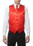 Ferrecci Mens Red Satin 4pc Vest Set - FHYINC best men's suits, tuxedos, formal men's wear wholesale