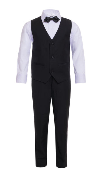 Boys Reno JR 5pc Black Shawl Tuxedo Set - FHYINC best men's suits, tuxedos, formal men's wear wholesale