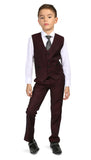 Boys Reno JR 5pc Burgundy Shawl Tuxedo Set - FHYINC best men's suits, tuxedos, formal men's wear wholesale