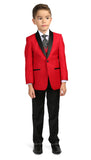 Boys Reno JR 5pc Red/Black Shawl Tuxedo Set - FHYINC best men's suits, tuxedos, formal men's wear wholesale