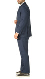 Premium Blue Wool 2pc Stain Resistant Traveler Suit - w 2 Pairs of Pants - FHYINC best men's suits, tuxedos, formal men's wear wholesale
