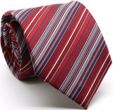 Mens Dads Classic Red Striped Pattern Business Casual Necktie & Hanky Set S-11 - FHYINC best men's suits, tuxedos, formal men's wear wholesale