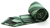 Mens Dads Classic Green Striped Pattern Business Casual Necktie & Hanky Set S-9 - FHYINC best men's suits, tuxedos, formal men's wear wholesale