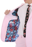 Premium Comfort Cotton Slim Pink Seersucker Suit - FHYINC
