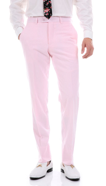 Pink Seersucker ~ Cotton Lounge Pants - Needham Lane Ltd.