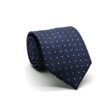 Mens Dads Classic Navy Square Pattern Business Casual Necktie & Hanky Set SO-4 - FHYINC best men's suits, tuxedos, formal men's wear wholesale