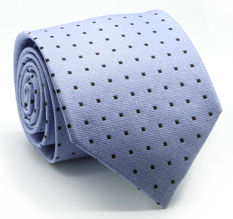 Mens Dads Classic Blue Square Pattern Business Casual Necktie & Hanky Set SO-8