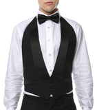 Premium Black 100% Wool Backless Tuxedo Vest / 2XL FIT ALL (50-60) W WOOL BOW TIE - FHYINC best men's suits, tuxedos, formal men's wear wholesale