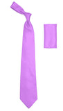 Lavender Satin Regular Fit French Cuff Dress Shirt, Tie & Hanky Set - FHYINC best men's suits, tuxedos, formal men's wear wholesale